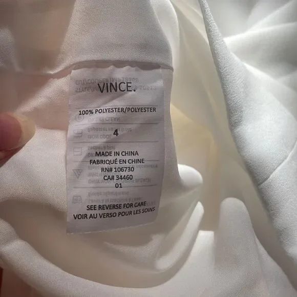 Vince V Neck White Mini Dress 4 - Picture 7 of 9